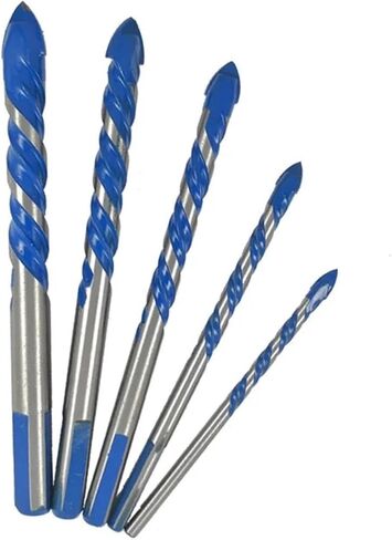 3mm to 12mm Multifunctional Glass Drill Bit Twist Spade Drill Triangle Bits for Ceramic Tile Concrete Glass Marble(4mm 4pcs) in Saudi Arabia