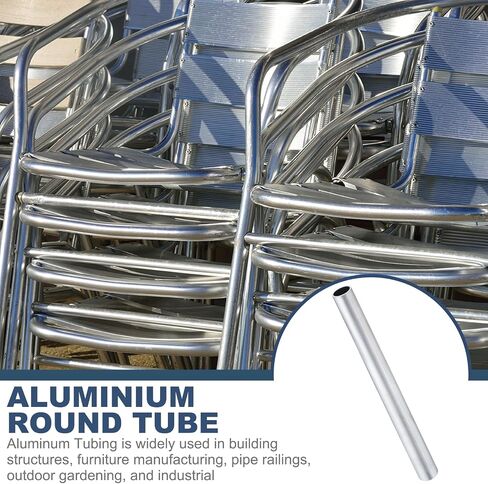 PATIKIL 6063 Aluminum Tubing, 13/16" (20mm) OD x 11/16" (18mm) x 10" Length 0.04" (1mm) Wall Thickness Seamless Round Aluminum Tube Metal Straight Pipe for DIY Industry Decor Crafts Model in Saudi Arabia