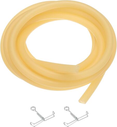 PATIKIL Plastic Tubing, 8mmx10mmx2m Vinyl Tubing Tube with Hose Clamps, Soft Hose Line Pipe for Multipurpose Industrial Vinyl Aquarium, Yellow in Saudi Arabia