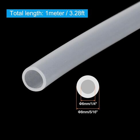 1/4" ID x 5/16" OD Silicone Tubing, 1 Roll 3.28ft High Pure Silicone Hose Tube Flexible Clear Pipe for Home Brewing Water Air Liquid Transfer in Saudi Arabia