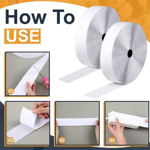 Maitys 2 Inch x 82 ft Hook and Loop Tape with Adhesive Heavy Duty Strips Hook and Loop Strips Double Sided Hook Loop Rolls Industrial Strength Sticky Fastener Wall Hanging Strips(Black) in Kuwait