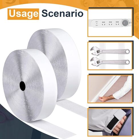 Maitys 2 Inch x 82 ft Hook and Loop Tape with Adhesive Heavy Duty Strips Hook and Loop Strips Double Sided Hook Loop Rolls Industrial Strength Sticky Fastener Wall Hanging Strips(Black) in Kuwait