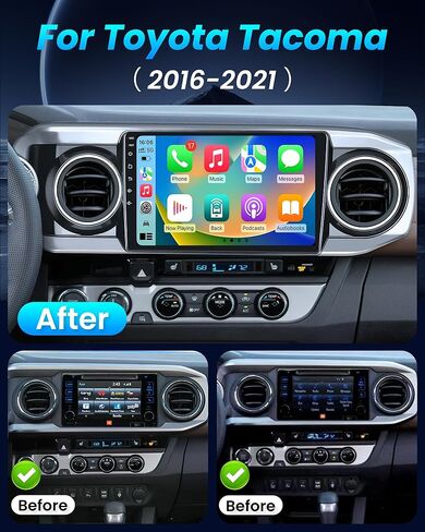 Car Radio Stereo for Toyota Tacoma 2016-2020: 2+64G Android 12 Touch Screen Head Unit with Wireless Carplay and Android Auto, 5G WiFi/GPS/Bluetooth/FM/Backup Camera in Kuwait