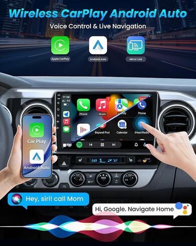 Car Radio Stereo for Toyota Tacoma 2016-2020: 2+64G Android 12 Touch Screen Head Unit with Wireless Carplay and Android Auto, 5G WiFi/GPS/Bluetooth/FM/Backup Camera in Kuwait