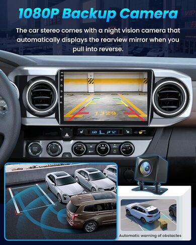 Car Radio Stereo for Toyota Tacoma 2016-2020: 2+64G Android 12 Touch Screen Head Unit with Wireless Carplay and Android Auto, 5G WiFi/GPS/Bluetooth/FM/Backup Camera in Kuwait