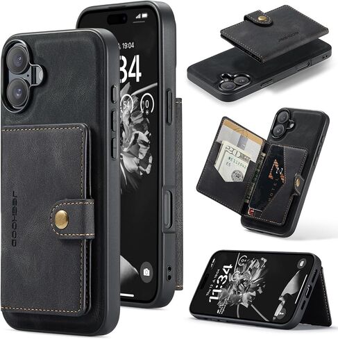 for Samsung Galaxy S25 Ultra Case Wallet Leather Detachable Magnetic Card Holder Shockproof Magnet Wallet Phone Cover for Samsung S25 Ultra (Black) in Saudi Arabia