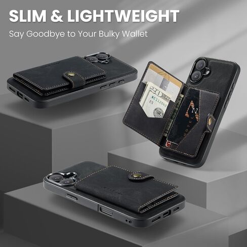 for Samsung Galaxy S25 Ultra Case Wallet Leather Detachable Magnetic Card Holder Shockproof Magnet Wallet Phone Cover for Samsung S25 Ultra (Black) in Saudi Arabia