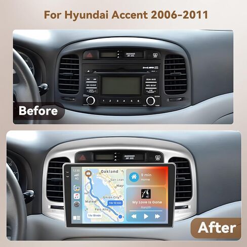 [2+64G] Hikity Android 13 Car Stereo for Hyundai A 2006-2011 with Wireless Carplay Android Auto Mirror Link, 9 Inch Touchscreen Radio GPS WiFi Bluetooth FM RDS MIC Backup Camera in Saudi Arabia