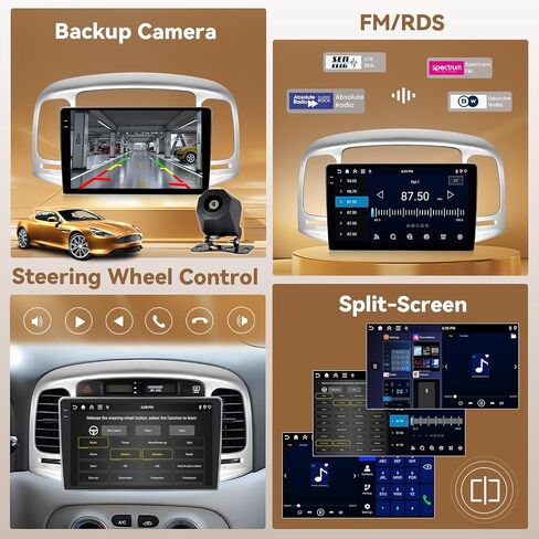 [2+64G] Hikity Android 13 Car Stereo for Hyundai A 2006-2011 with Wireless Carplay Android Auto Mirror Link, 9 Inch Touchscreen Radio GPS WiFi Bluetooth FM RDS MIC Backup Camera in Saudi Arabia