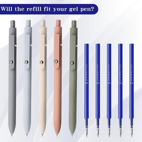 تعبئة Gel Pen 0.5 لأقلام النقر مع الربيع ، وتجفيف الحبر السريع حبر الحبر الأسود الأقلام الكتابة الملساء للمجلات (0.5 مم نصيحة غرامة ، حزمة من 10) in Kuwait