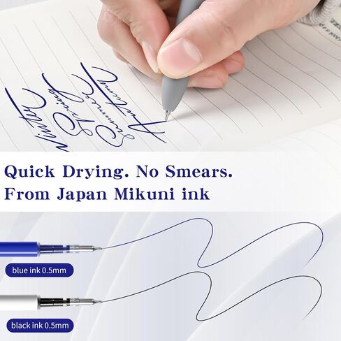 تعبئة Gel Pen 0.5 لأقلام النقر مع الربيع ، وتجفيف الحبر السريع حبر الحبر الأسود الأقلام الكتابة الملساء للمجلات (0.5 مم نصيحة غرامة ، حزمة من 10) in Kuwait