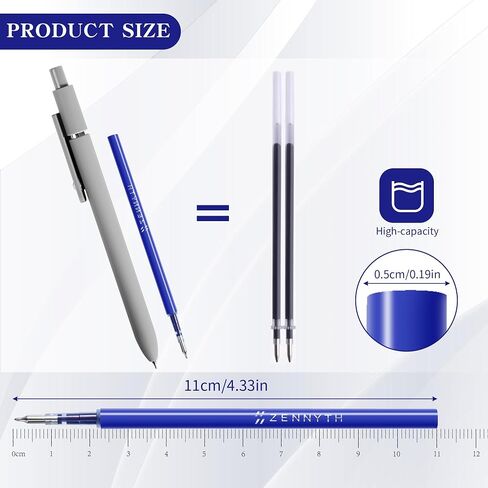 تعبئة Gel Pen 0.5 لأقلام النقر مع الربيع ، وتجفيف الحبر السريع حبر الحبر الأسود الأقلام الكتابة الملساء للمجلات (0.5 مم نصيحة غرامة ، حزمة من 10) in Kuwait