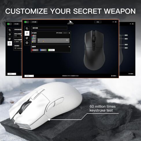 Darmoshark N5 Wireless Gaming Mouse,Tri-Mode 2.4G/USB-C/Bluetooth Mouse Up to 26000DPI,PAW3395 Optical Sensor,PC Gaming Mice with 7 Programmable Button,Suitable for Windows and Mac,500mAh-B in Saudi Arabia