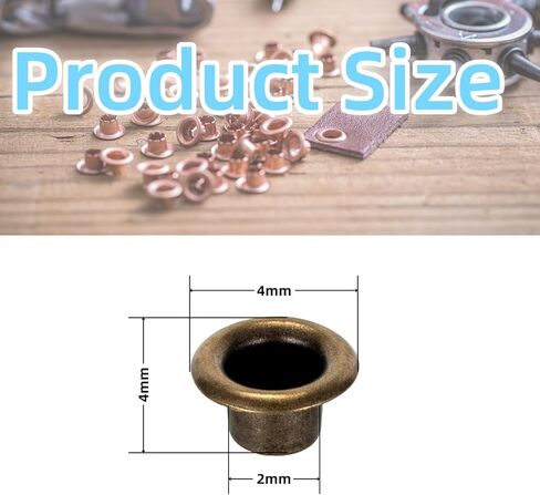 YiiSeeJo 200 Pcs 1/8 Inch (3mm) ID Grommets Eyelets, Metal Grommet Kit Hole Self Backing Eyelet for DIY Holster, Sheath Making, Clothes (Gold) in Kuwait