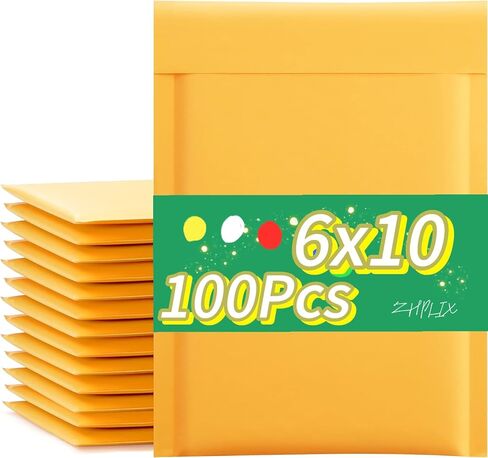 كرافت فقاعات بريدية 4x8 بوصة 100 عبوة من أكياس الشحن ذاتية اللصق، حجم قابل للاستخدام 4x7 فقاعات بريدية في أظرف شحن مبطنة للشحن، صديقة للبيئة ومتينة. in Kuwait