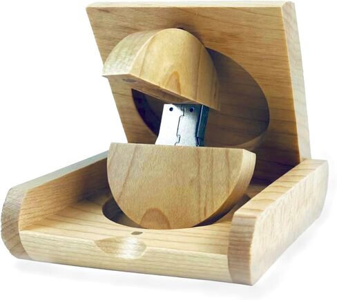 Round Shape Wood USB Flash Drive with Gift Box TATMOHIK 64GB USB 3.0 Wedding USB Memory for Storing Photos Walnut Wooden Thumb Drive for Keepsakes for Wedding, Birthday, Valentines Day in Saudi Arabia