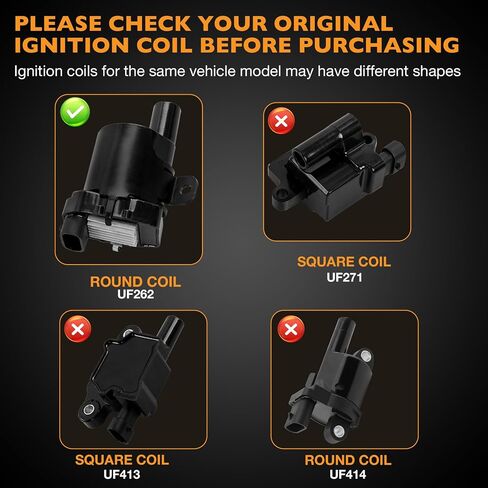 HQPASFY UF262 Ignition Coils & Iridium Spark Plug & Wires Set of 8 Compatible with Chevy Avalanche Express Silverado 1500 2500 3500 GMC Savana Sierra Cadillac Buick Rapalce# D585 GN10119 in Kuwait