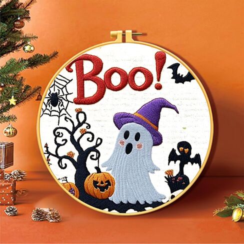 Zhenqing Christmas Embroidery Kits للبالغين المبتدئين ، ومجموعات التطريز اليدوي مع نمط التطريز المختوم ، ومجموعات تخزين عيد الميلاد Crewel مع مجموعة Hoop-4 قطعة (C0042) in Kuwait