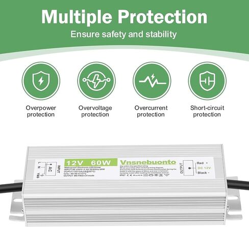 مزود الطاقة 12 فولت 300W ، 90-130V AC إلى محول 12V DC 25A ، برنامج تشغيل LED مقاوم للماء IP67 ، محول جهد منخفض 12 فولت ، محول مع 3 دبوس قابس لضوء LED ، الاستخدام الداخلي في الهواء الطلق in Saudi Arabia