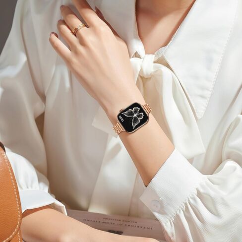 Moihhr Slim Metal Bands متوافقة مع Apple Watch Band 38mm 40mm 41mm 42mm (سلسلة 10) ، حزام بديل من الفولاذ المقاوم للصدأ للنساء سلسلة 9 8 7 6 5 4 SE 3 2 1 ، Silver in Kuwait