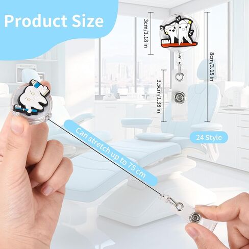 24PCS ممرضة شارة بكرة ، قابلة للسحب معرف الشارة شارة حاملي ممرضة الملحقات للطبيب ， طالب التمريض مقطع شارة هوية ، مواد مكتب مستشفى الصحة الطبية. in Kuwait