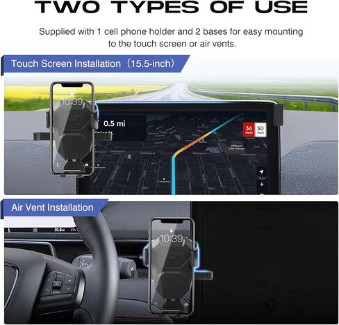 Car Phone Holder for Toyota Highlander 2020-2025 Accessories,Adjustable GPS Highlander Phone Mount for 8-inch Screen,Hands-Free Ultra Stable Phone Stand for All Phones in Saudi Arabia