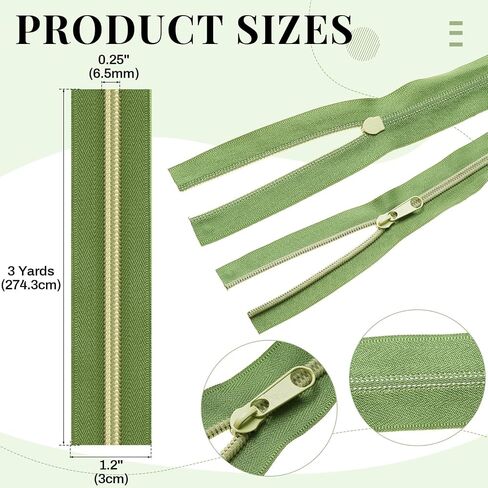 SOLSEW 36 ياردة 12 PCS السوستة الملونة لخياطة #5 ألوان متناقضة النايلون متنوعة من السوستة من قبل الفناء مع 120 منزلق للنساء الرجال DIY خياط الحبس لوازمة الحرف اليدوية in Kuwait