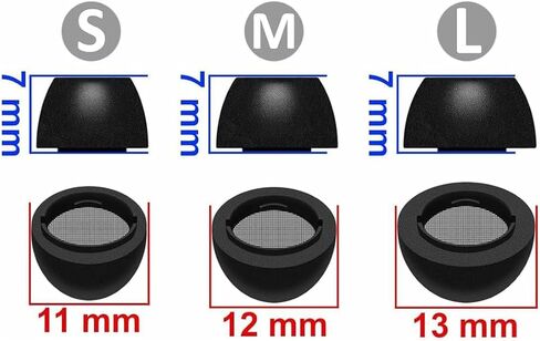 Eartips Compatible with Galaxy Buds 3 Pro SM-R630N Earbuds, 6 Pairs S/M/L Sizes Soft Silicone Tips Replacement Earbuds Tips, Compatible with Galaxy Buds 3 Pro SM-R630N 6 Pairs Gray in Saudi Arabia