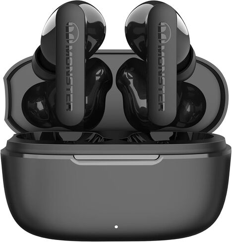 Monster N-Lite Clear Talk Wireless Earbuds Bluetooth 5.3 Headphones, IPX8 Waterproof in-Ear Stereo Earphones 60H Playtime, with Fast Charging for Sport, Bright Silver, MH22107 in Saudi Arabia