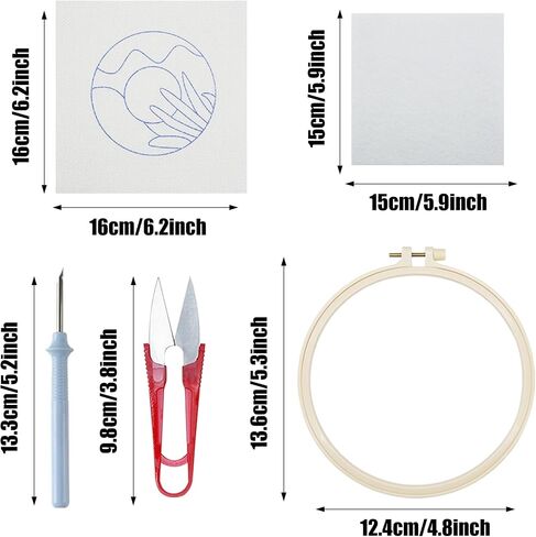 allazone 8 PCS Punch Needle Coasters Kit ، Flower Embroidery Punch Edele Kits ، Punch Embroidery Kit with Love Yarns Hoop Tools for DIY Crafts in Kuwait