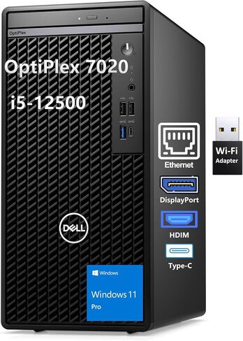 Dell Optiplex 7040 SFF SFF Desktop PC مع شاشة FHD 24 "، Intel Core I7-6700 ، RAM 16GB ، 512 جيجابايت SSD ، لوحة المفاتيح ، الماوس ، WiFi ، Bluetooth ، Win10 Pro (متجدد) in Saudi Arabia