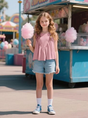 Girls Peplum Babydoll Tank Tops Sleeveless Loose Flowy Shirts Summer Casual Shirred Tops in Kuwait