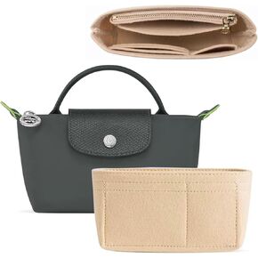 منظم أكياس من أجل Longchamp صغير حمل الأكياس الخجولة وتشطيب حقائب اليد الداخلية لبطانة الأكياس الداخلية إدراج منظم الحجم الصغير ، ومنظم المحفظة المحسوس على Longchamp Mini (1.97*6.5*3.15in) in Kuwait