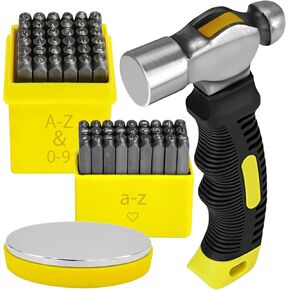 9 PCS Metal Number Stamping Kit - 1/4 Inch Steel Letter Stamp Set Letter Punch Set for Metal Jewelry Stamping Kit for Clay Stamping Metal Punch Set Letters and Numbers in Kuwait