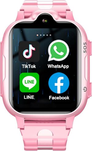 4G GPS Smart Watch for Kids GPS Tracker Phone Watch Whatsapp Video Call SOS Alarm Voice Chat Message and Text Real-Time Elderly Tracking Smartwatch for Age 3-15 Gift Black in Saudi Arabia