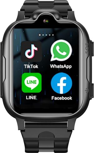 4G GPS Smart Watch for Kids GPS Tracker Phone Watch Whatsapp Video Call SOS Sost Voice Match و Text في الوقت الفعلي تتبع Smartwatch للسن 3-15 هدية أسود in Kuwait