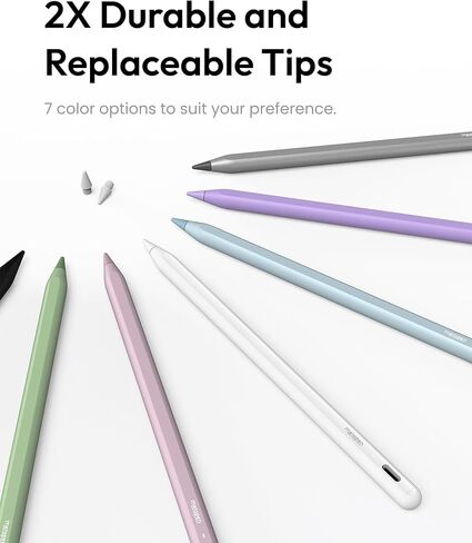 Metapen iPad Pencil A8 Stylus Pen for iPad 2018+ Palm Rejection&Magnetic | Metal Barrel Apple Pencil, USB-C Fast Charging, Reliable Precision & Smooth Writing Pen for iPad 6th-11th Gen Pro Air Mini in Saudi Arabia
