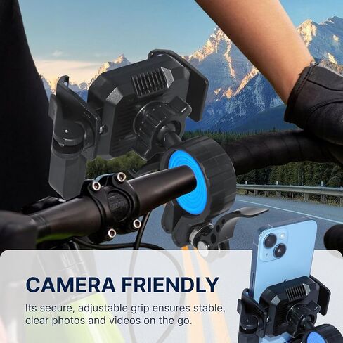 Anti-Vibration Motorcycle Phone Mount & Bike Phone Holder - Durable Phone Holder for Bike and Motorcycle, Bicycle Phone Mount, Fits All Smartphones in Saudi Arabia