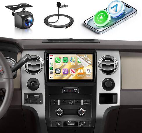 8 Core 6+128G Android Car Radio for Ford F150 2008-2014 with Wireless Carplay Android Auto Car Stereo, 9’’ Touch Screen Head Unit with Mirror Link WiFi GPS Bluetooth FM/RDS DSP AHD Backup Camera SWC in Kuwait
