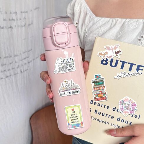 126 PCS kindle ملصقات ، ملصقات مكتوه مضحكة للقراء شارات فينيل حار لجهاز الكمبيوتر المحمول iPad ebook reader bottle bottle girls holographic romance in Kuwait