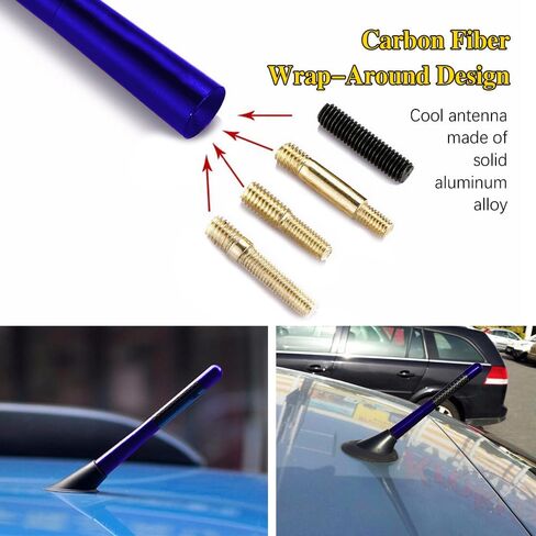 Jsorum 4.7 Inch Carbon Fiber Short Automotive Antenna, Short Carbon Fiber Radio Antenna, Carbon Fiber Antenna, Universal Car Antenna Replacement for Ford Focus, Black in Saudi Arabia