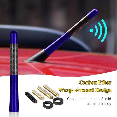 Jsorum 4.7 Inch Carbon Fiber Short Automotive Antenna, Short Carbon Fiber Radio Antenna, Carbon Fiber Antenna, Universal Car Antenna Replacement for Ford Focus, Black in Saudi Arabia