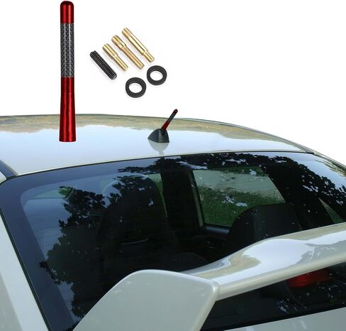 Jsorum 4.7 Inch Carbon Fiber Short Automotive Antenna, Short Carbon Fiber Radio Antenna, Carbon Fiber Antenna, Universal Car Antenna Replacement for Ford Focus, Black in Saudi Arabia