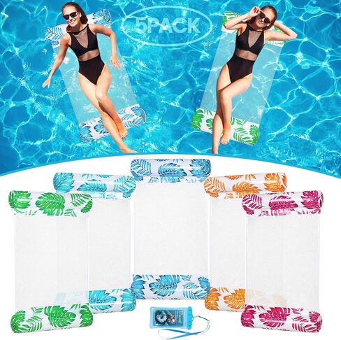 Inflatable Pool Float Adults 5-Pack, Cylindrical Striped Dual Tube Swimming Ring,Pool Accessories, Made of PVC. Suitable for Playing On Beaches, Pools,Multi-Purpose Water Pool Float in Saudi Arabia