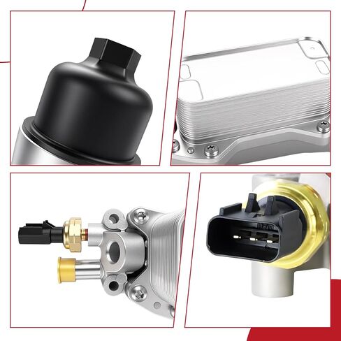 غطاء فلتر زيت المحرك يناسب جيب رانجلر شيروكي دودج تشارجر رحلة تشالنجر رام كرايسلر 200 300 تاون آند كانتري، غطاء مبرد الزيت 3.6 لتر، متوافق مع دورمان 926-959 926-876 in Kuwait