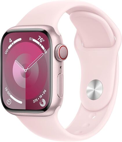 Apple Watch Series 9 (GPS + LTE) 45MM Pink Aluminum Case Light Pink Sport Band (Renewed Premium) in Saudi Arabia