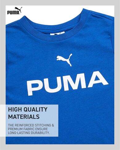 طقم سراويل للأولاد الصغار من PUMA - تي شيرت نشط 3 قطع، سويت شيرت بقلنسوة، بنطال رياضي - طقم ملابس رياضية للأولاد من الصوف (2T-4T) in Kuwait