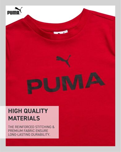 طقم سراويل للأولاد الصغار من PUMA - تي شيرت نشط 3 قطع، سويت شيرت بقلنسوة، بنطال رياضي - طقم ملابس رياضية للأولاد من الصوف (2T-4T) in Kuwait