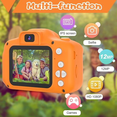 PROGRACE Kids Camera for Boys Girls - Dual Selfie Mini Children Camera Age 3 4 5 6 7 8 9 Year Old Kids Camcorder Birthday Gifts for Girls Boys Toy Camera for Kids Video Camera Recorder, Unicorn in Kuwait