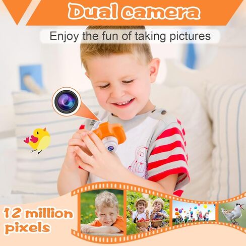 PROGRACE Kids Camera for Boys Girls - Dual Selfie Mini Children Camera Age 3 4 5 6 7 8 9 Year Old Kids Camcorder Birthday Gifts for Girls Boys Toy Camera for Kids Video Camera Recorder, Unicorn in Kuwait